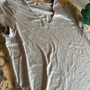 Women's V-Neck Short Sleeve Top - Gray